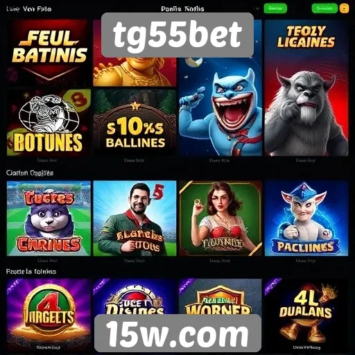 Visão geral dos jogos disponíveis no tg55bet